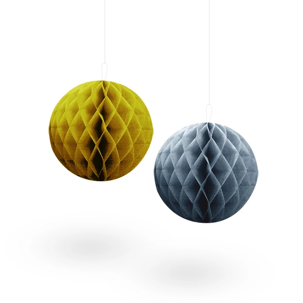 DECO 2 ESFERA DORADO/PLATEADO X1 UNI - 1