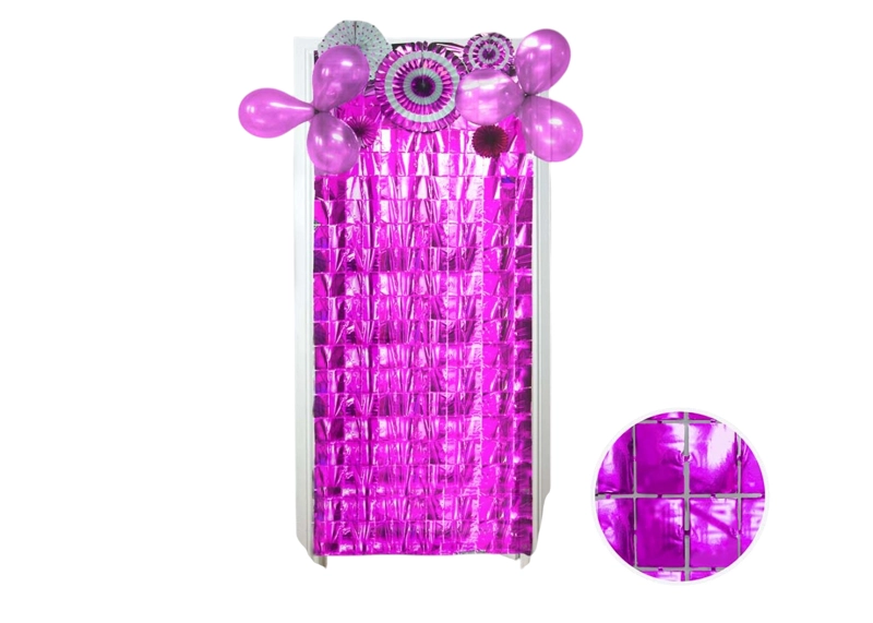 CORTINA METALICA CUADRITOS 1 X 2M FUCSIA - 1