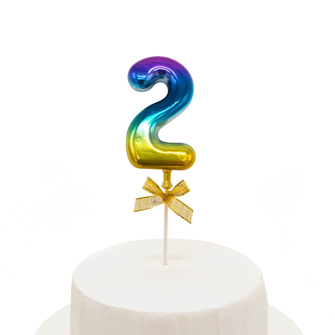 TOPPER TORTA NUMERAL MULTICOLOR #2 - 1