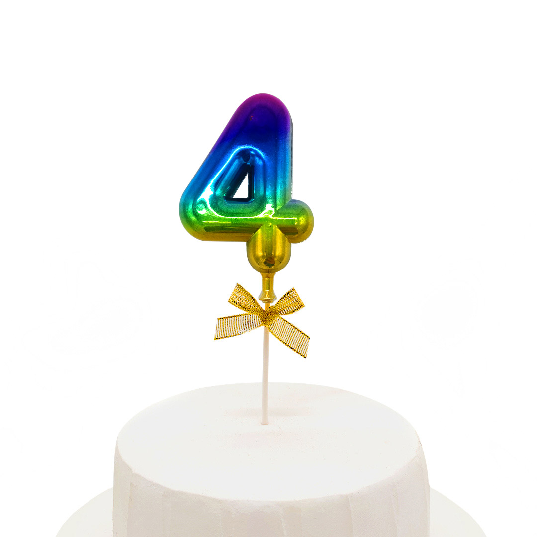 TOPPER TORTA NUMERAL MULTICOLOR #4 - 1