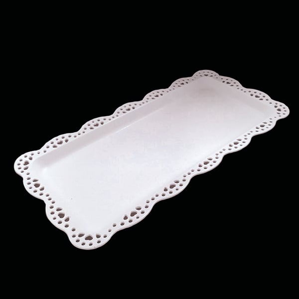 BANDEJA RECTANGULAR PLASTICO 30X15 CM BLANCO X1 UNI - 1