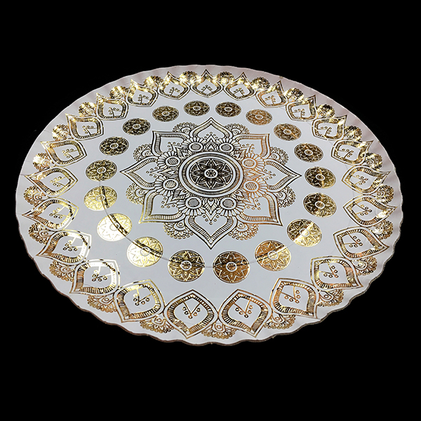 BANDEJA REDONDA MANDALA BLANCO 35 CM X1 UNI - 1