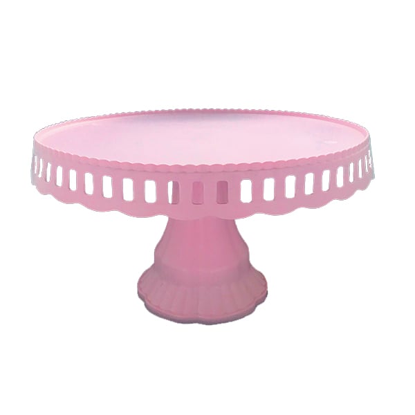 BANDEJA TORTA PLASTICO ROSADO 30CM X1 UNI - 1