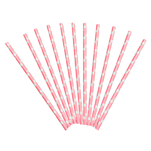 BOMBILLA POLIPAPEL POLKA ROSADO X50 PCS X1 UNI - 1