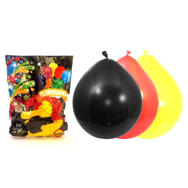 GLOBO 09 STANDARD A ROJO/NEGRO/AMARILLO X 50 UNI - 1