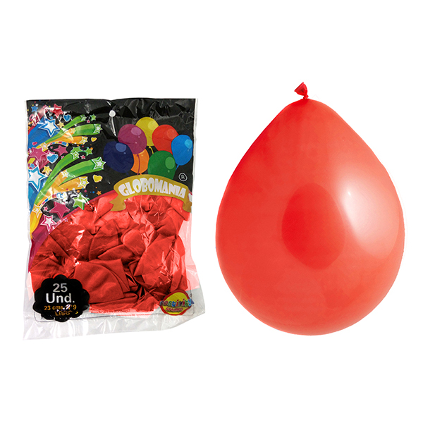 GLOBO 09 STANDARD B ROJO X 25 UNI - 1