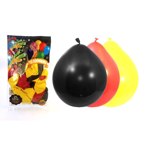 GLOBO 09 STANDARD B ROJO/NEGRO/AMARILLO X 25 UNI - 1