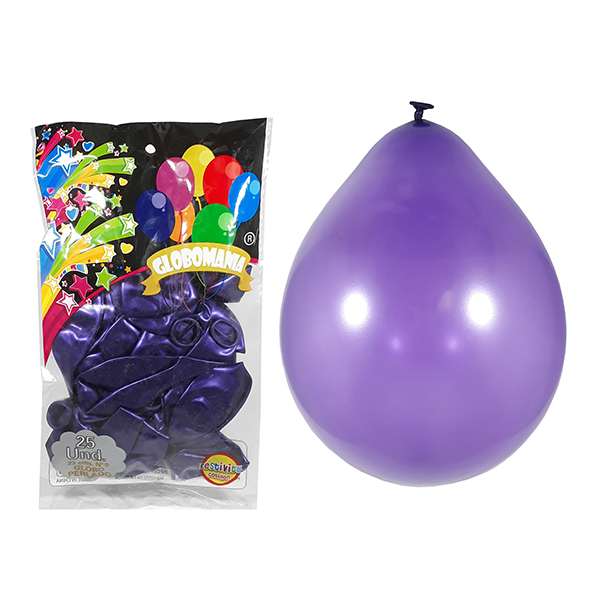 GLOBO 09 STANDARD PERLADO MORADO X 25 UNI - 1