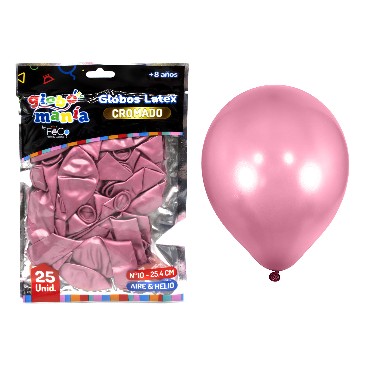GLOBO 10 CHROME FUCSIA X25UNI - 1