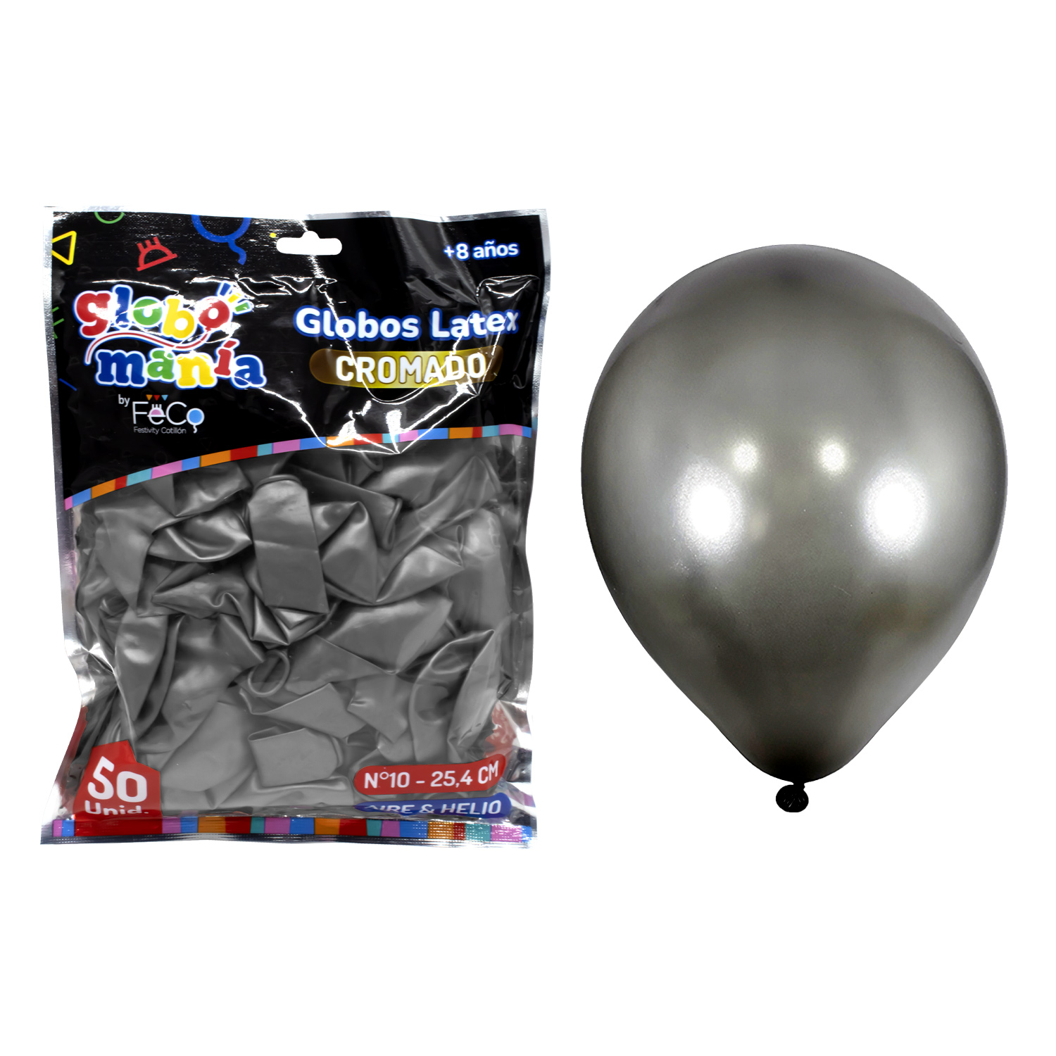 GLOBO 10 CHROME NEGRO X50UNI - 1