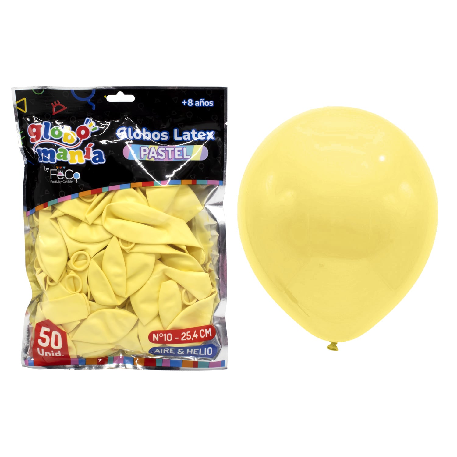 GLOBO 10 PASTEL AMARILLO X50UNI - 1