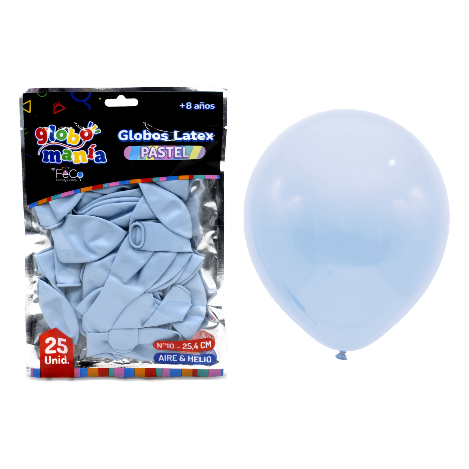 GLOBO 10 PASTEL CELESTE X25UNI - 1