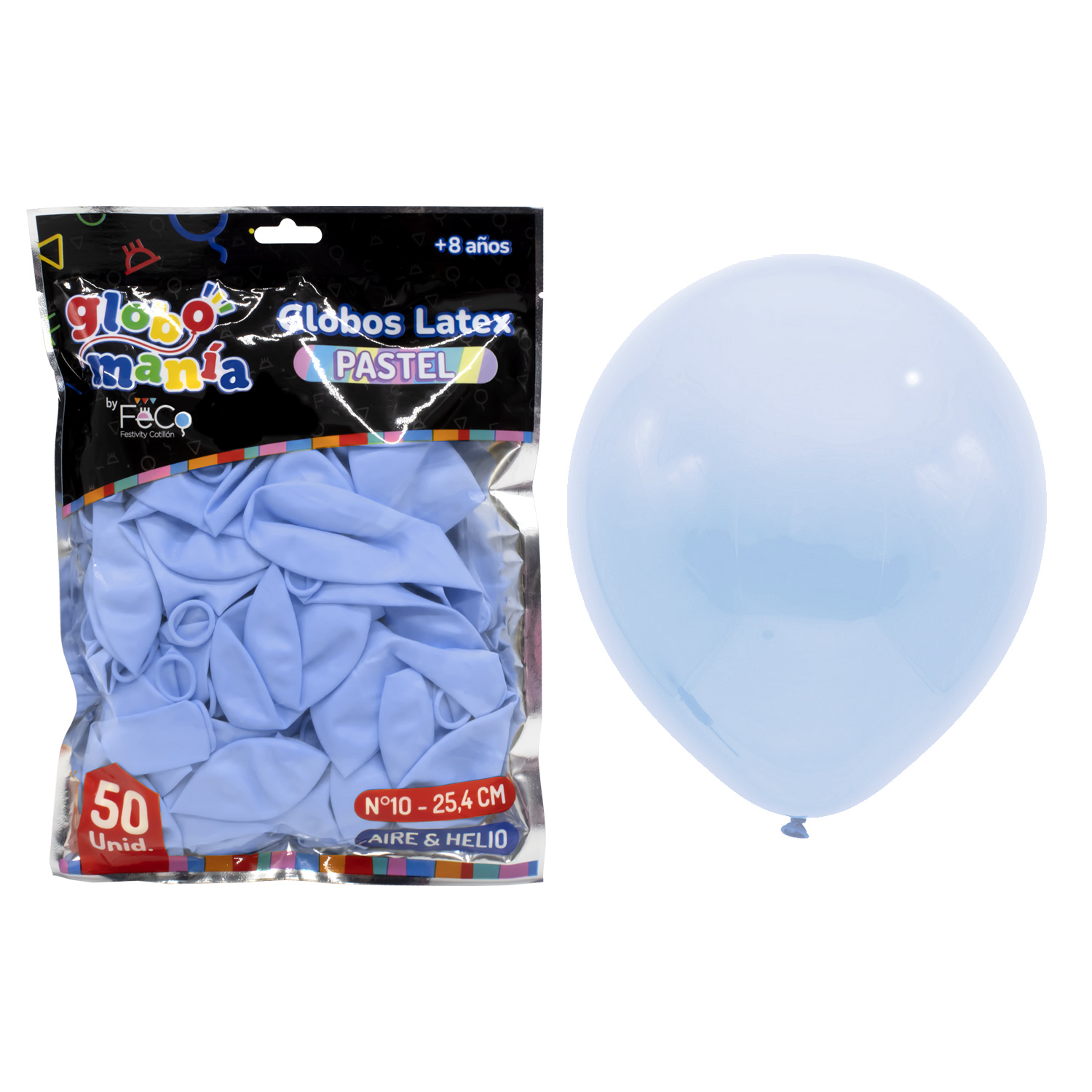 GLOBO 10 PASTEL CELESTE X50UNI - 1