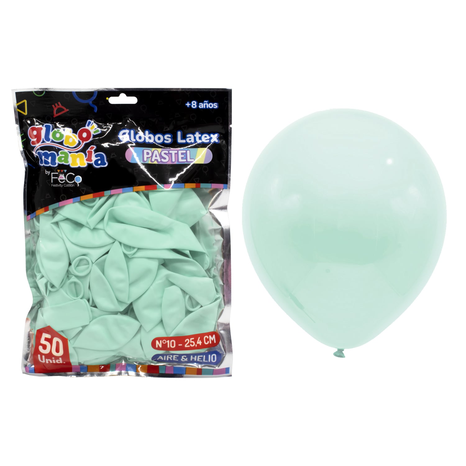 GLOBO 10 PASTEL MENTA X50UNI - 1