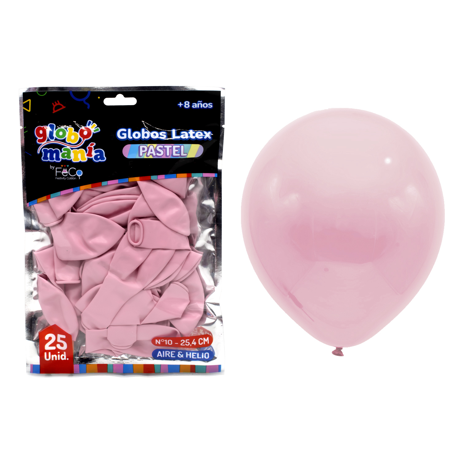 GLOBO 10 PASTEL ROSADO X25UNI - 1