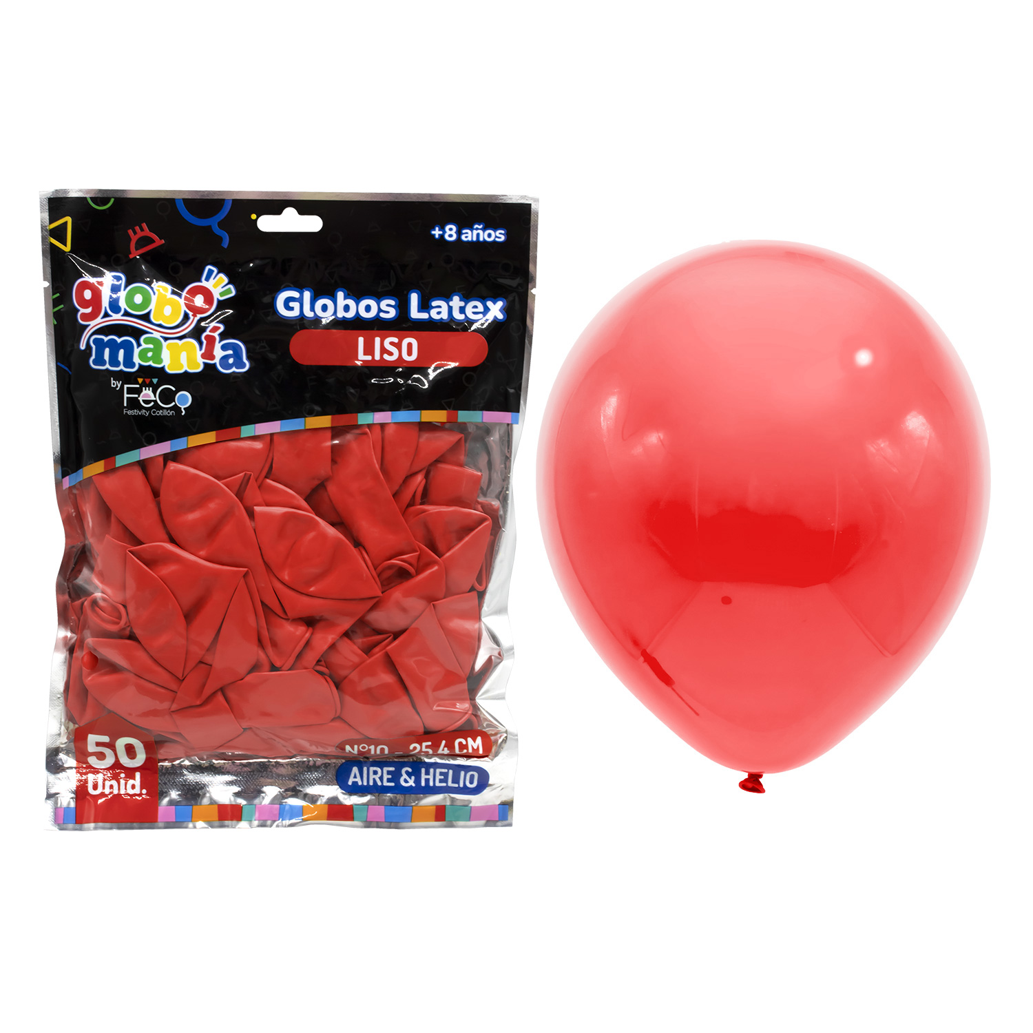 GLOBO 10 ROJO X50UNI - 1
