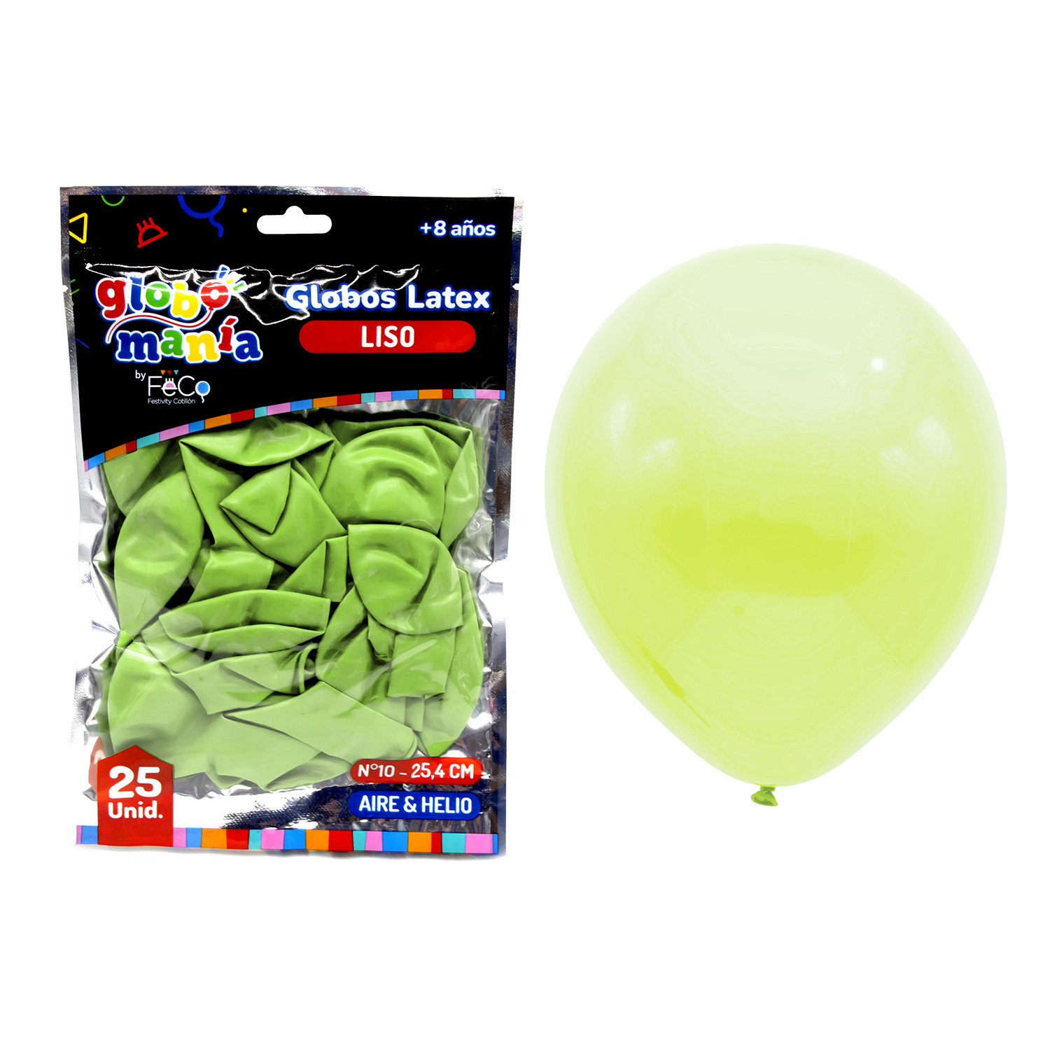 GLOBO 10 VERDE LIMA X25UNI - 1