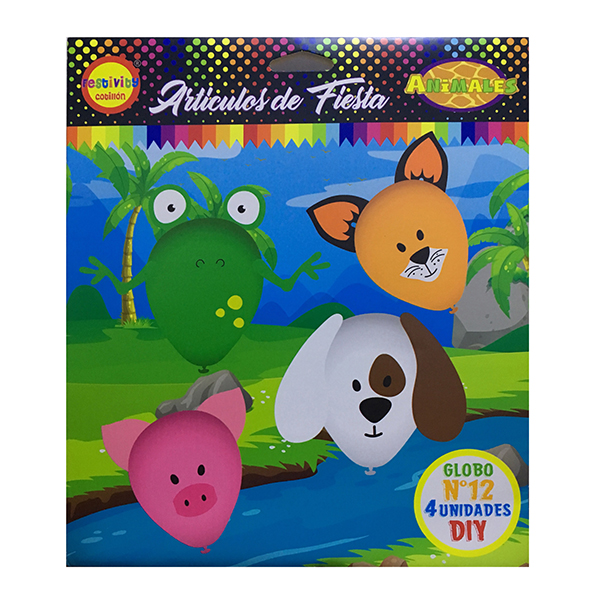 GLOBO 12 ARMABLES ANIMALES X4 UNI - 1