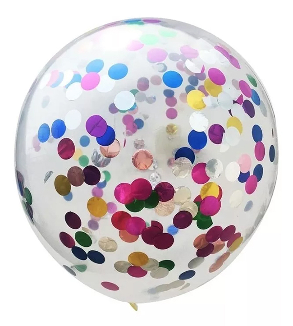 GLOBO 12' CONFETTI ARCOIRIS X12 UNI - 1