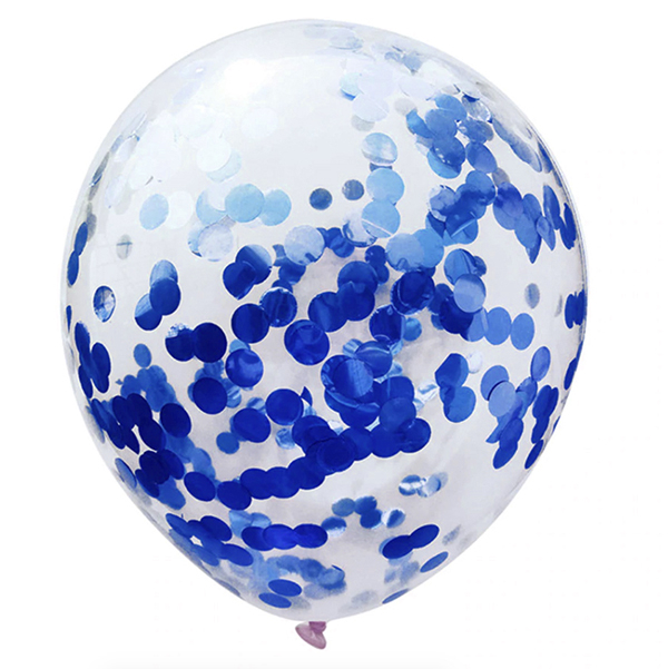 GLOBO 12' CONFETTI AZUL X12 UNI - 1