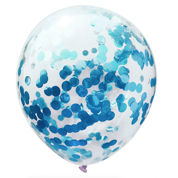 GLOBO 12' CONFETTI CELESTE X12 UNI - 1