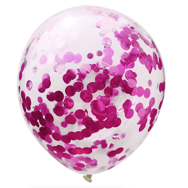 GLOBO 12' CONFETTI FUCSIA X12 UNI - 1