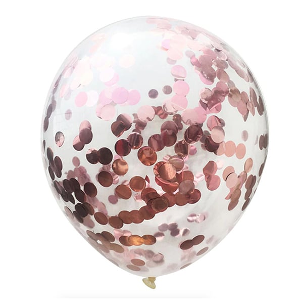 GLOBO 12' CONFETTI ROSE GOLD X12 UNI - 1