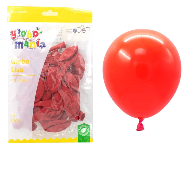 GLOBO 5 STANDARD ROJO X25 UNI - 1