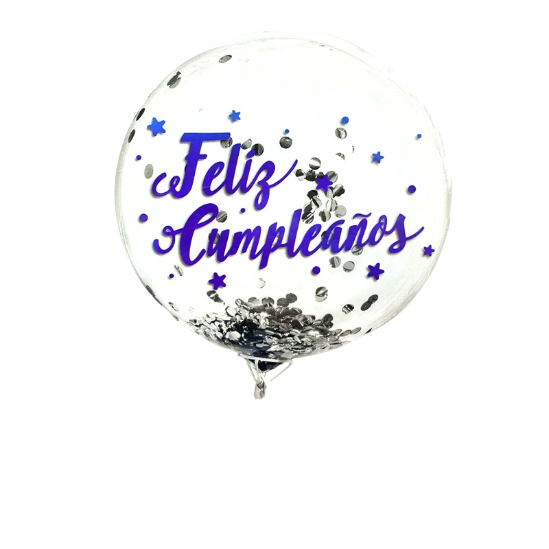 GLOBO BURBUJA CONFETTI F.C AZUL X1 UNI - 1