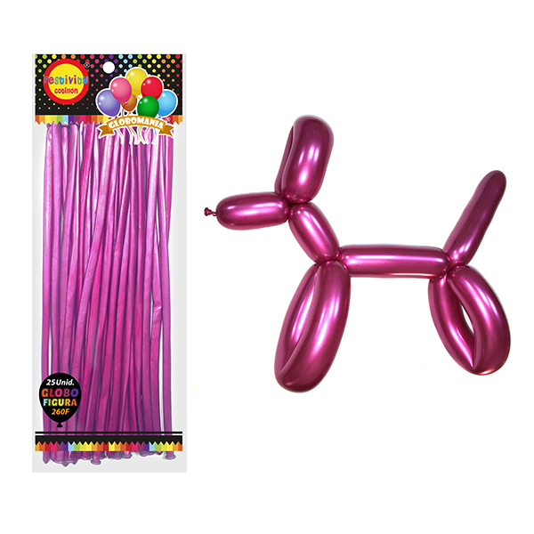GLOBO FIGURA CHROME FUCSIA X25 UNI - 1