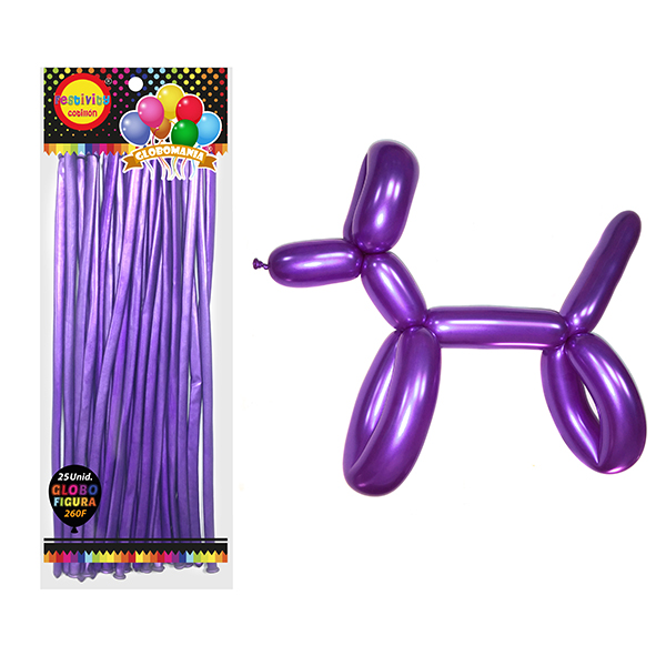 GLOBO FIGURA CHROME MORADO X25 UNI - 1