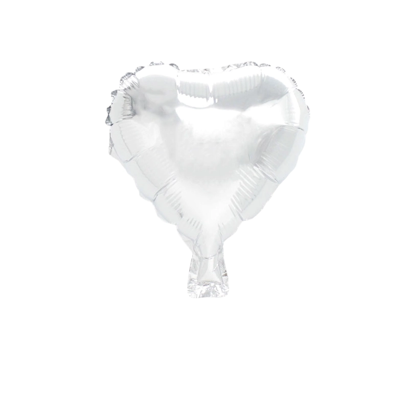GLOBO METALICO 10 CORAZON PLATEADO 25CM X50 UNI - 1