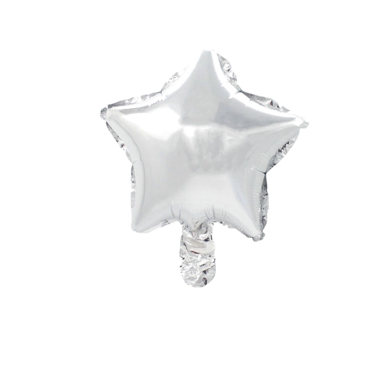 GLOBO METALICO 10 ESTRELLAS PLATEADO 25CM X50 UNI - 1