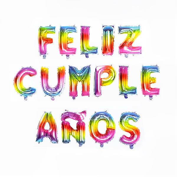 GLOBO METALICO 16' FELIZ CUMPLE ARCOIRIS X1 UNI - 1