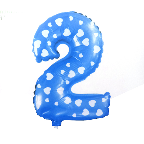 GLOBO METALICO 26 CORAZON CELESTE N? 2 X1 UNI - 1