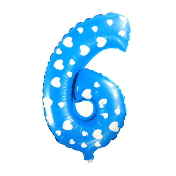 GLOBO METALICO 26 CORAZON CELESTE N? 6 X1 UNI - 1