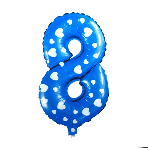 GLOBO METALICO 26 CORAZON CELESTE N? 8 X1 UNI - 1