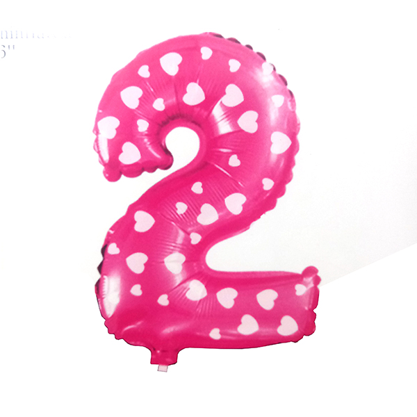 GLOBO METALICO 26 CORAZON ROSADO N? 2 X1 UNI - 1