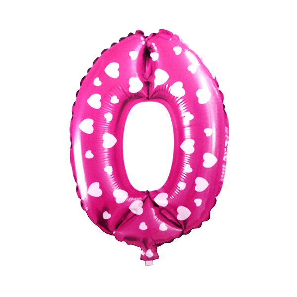 GLOBO METALICO 26 CORAZON ROSADO N? 0 X1 UNI - 1