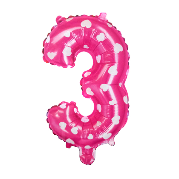 GLOBO METALICO 26 CORAZON ROSADO N? 3 X1 UNI - 1