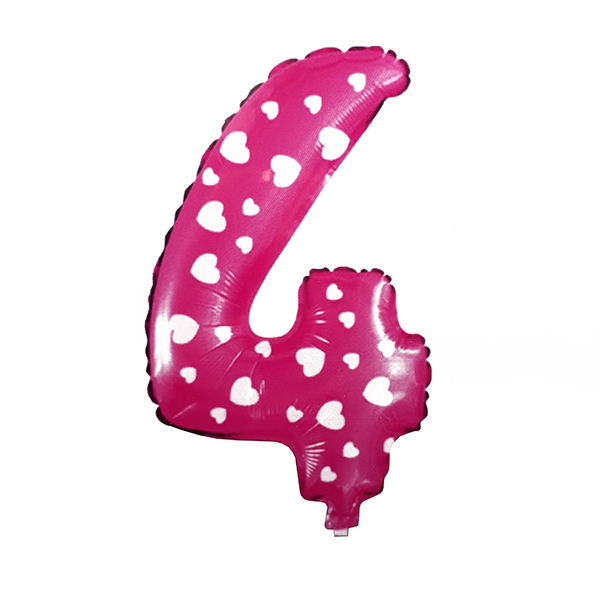 GLOBO METALICO 26 CORAZON ROSADO N? 4 X1 UNI - 1