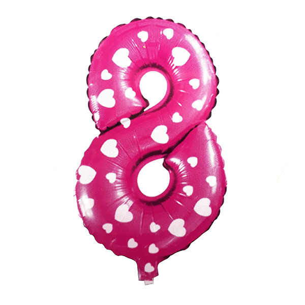 GLOBO METALICO 26 CORAZON ROSADO N? 8 X1 UNI - 1
