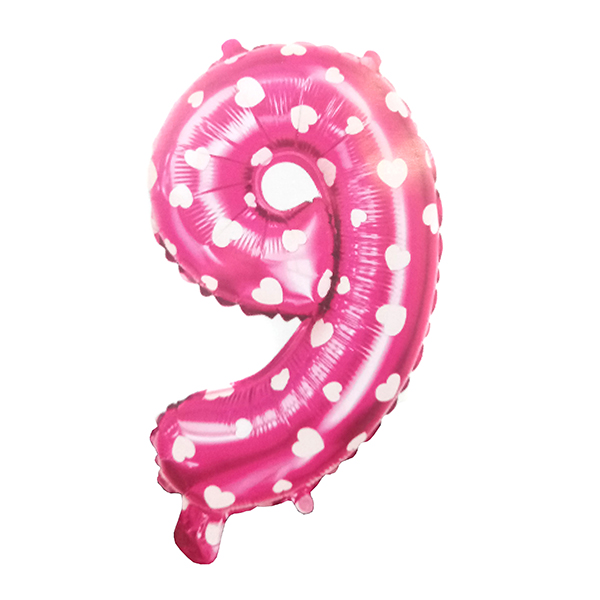 GLOBO METALICO 26 CORAZON ROSADO N? 9 X1 UNI - 1