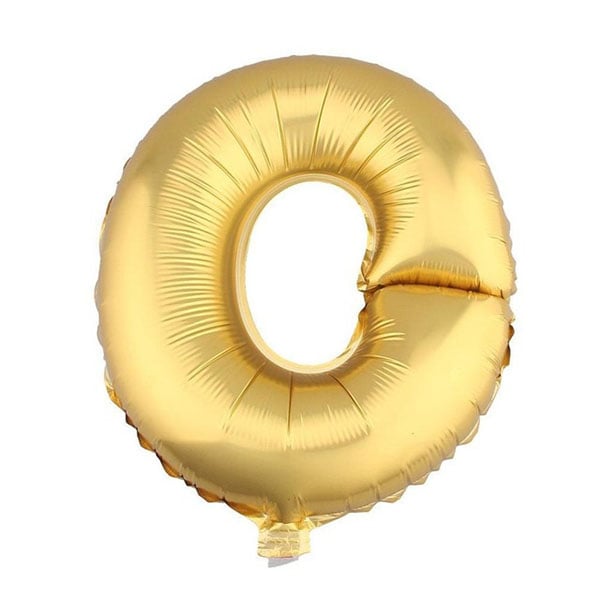 GLOBO METALICO 26 DORADO LETRA O X1 UNI - 1