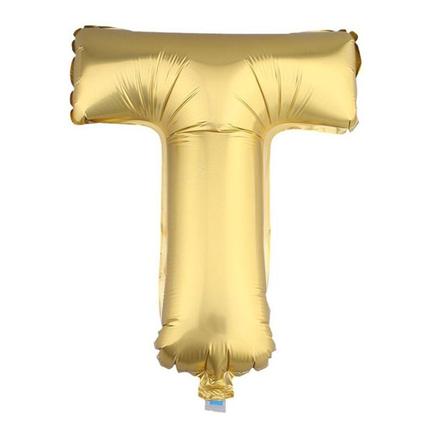 GLOBO METALICO 26 DORADO LETRA T X1 UNI - 1