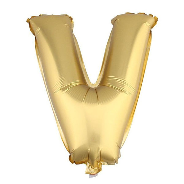 GLOBO METALICO 26 DORADO LETRA V X1 UNI - 1