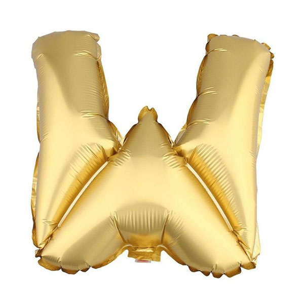 GLOBO METALICO 26 DORADO LETRA W X1 UNI - 1
