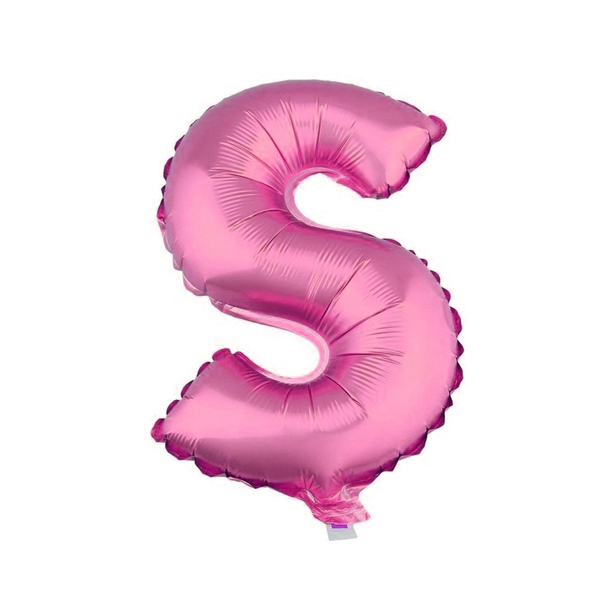 GLOBO METALICO 26 ROSADO LETRA S X1 UNI - 1