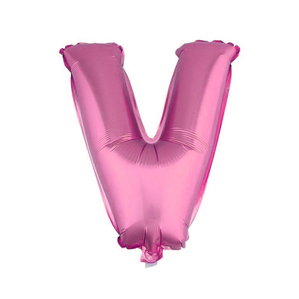 GLOBO METALICO 26 ROSADO LETRA V X1 UNI - 1