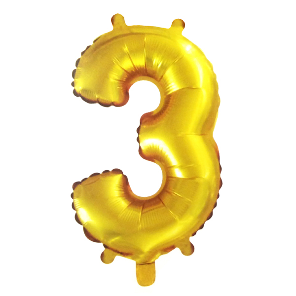 GLOBO METALICO 28 DORADO N? 3 X1 UNI - 1